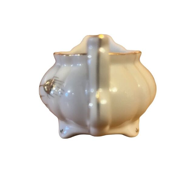 Lefton China Creamer Hand Painted 20120 Gold Wheat Pattern Gold Trim Nice - Picture 2 of 6